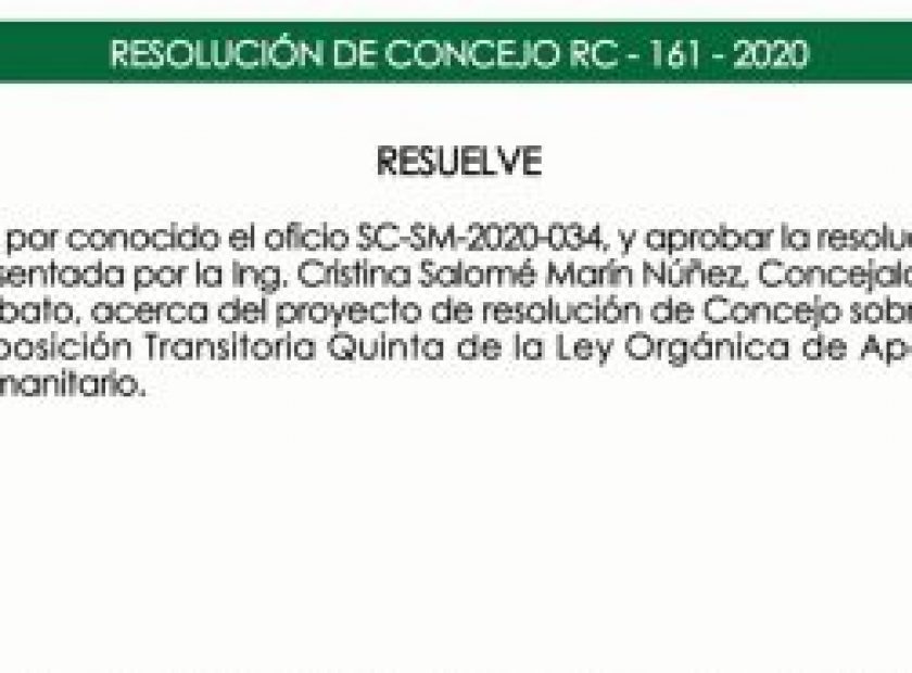 Resolución RC-161-2020