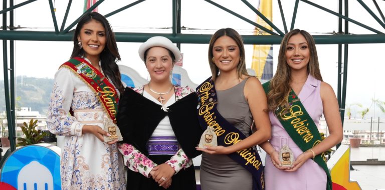 Alcaldesa recibió a las representantes de la belleza ambateña
