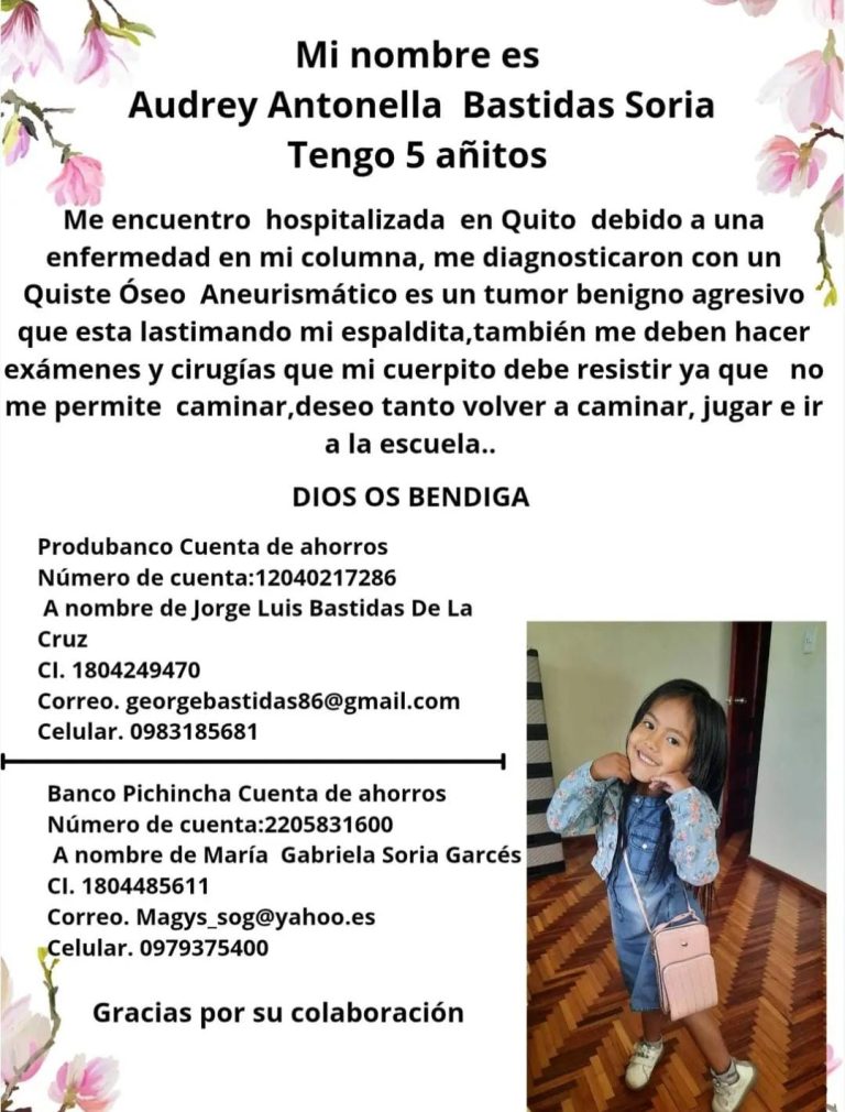 Audrey, una pequeña luchadora que sueña con volver a caminar: ¡Tu ayuda puede cambiar su vida!